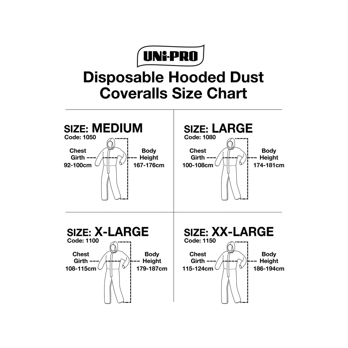 Uni-Pro x XL Hooded Disposable Coveralls
