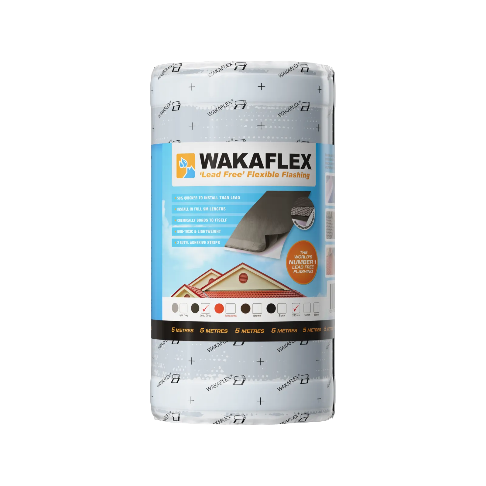 Wakaflex Flashing Lead Free 280mm x 5m Black