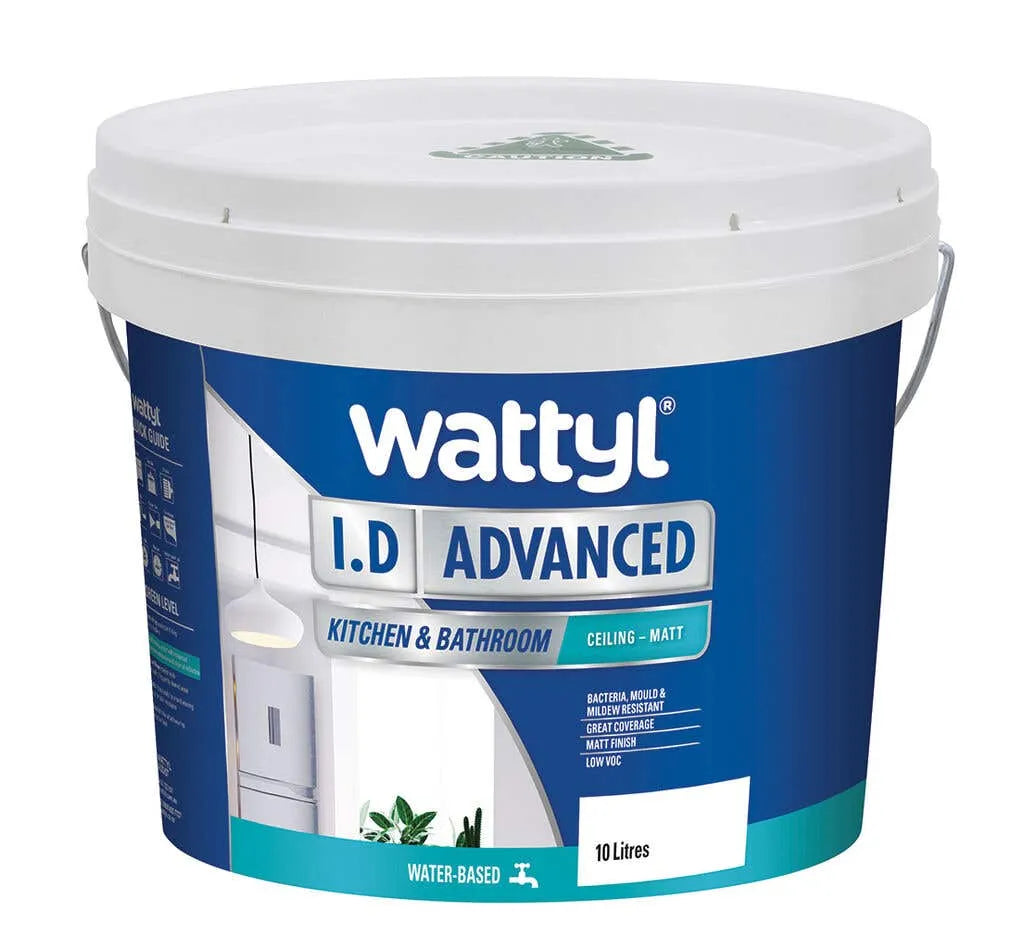 Wattyl I.D Advanced Kitchen & Bathroom Ceiling White 10L