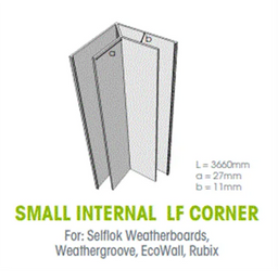 Weathertex Small Internal LF Aluminium Corner 3660mm