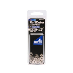 Zenith 1/8" & M3 316 Stainless Steel Flat Washer - 35 Pack