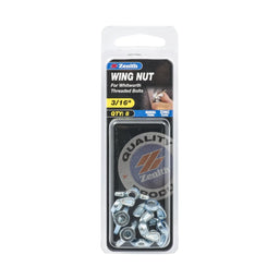Zenith 3/16" ZP Wing Nuts - 8 Pack