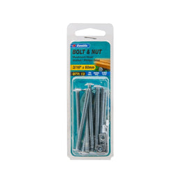 Zenith 3/16" x 60mm ZP Mushroom Head Bolt & Nut - 12 Pack