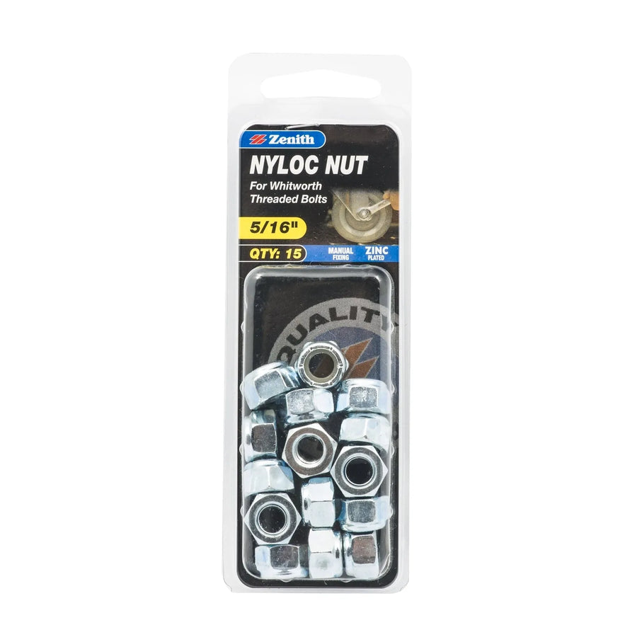 Zenith 5/16" ZP Nyloc Nuts - 15 Pack
