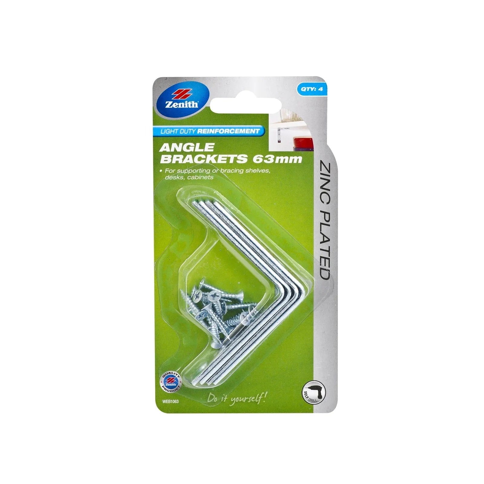 Zenith 63mm ZP Angle Brackets - 4 Pack