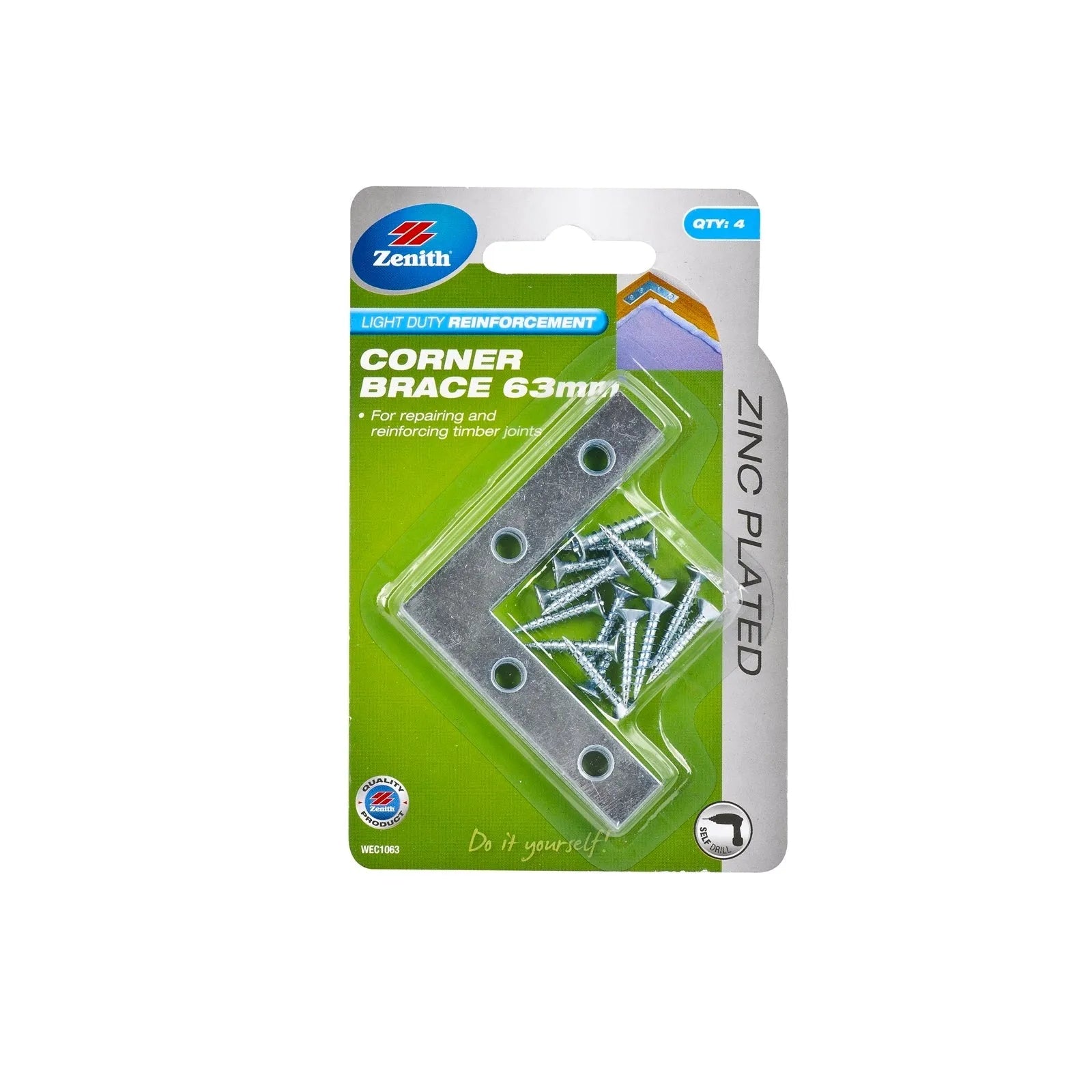 Zenith 63mm ZP Corner Brace Bracket - 4 Pack