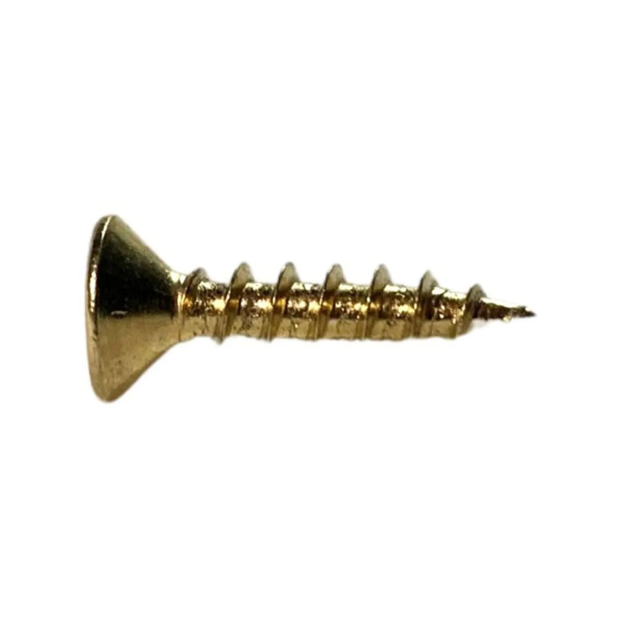 Zenith 6G x 16mm Brass Plated Hinge-Long Threads Countersunk Head Timber Screws - 40 Pack