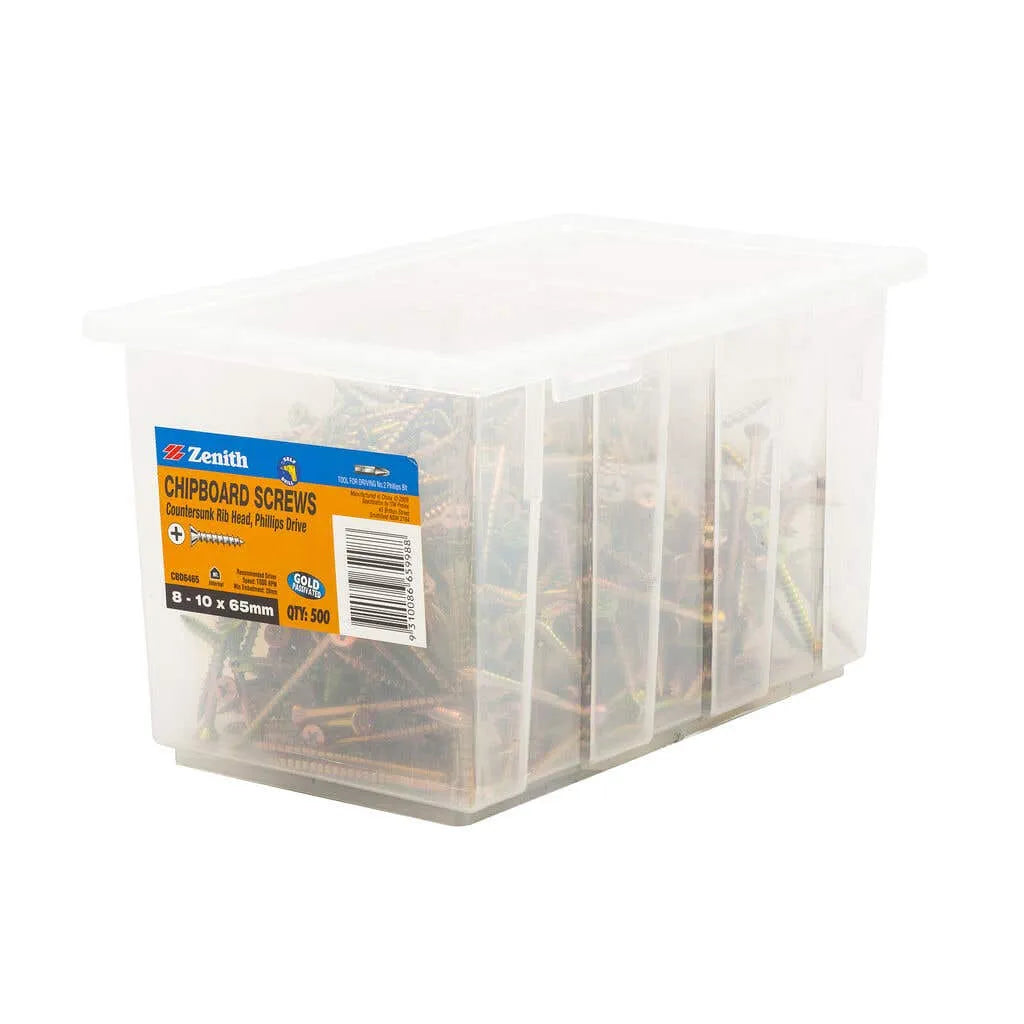 Zenith Chipboard Screw GP PHL 8G x 65mm (500pk)