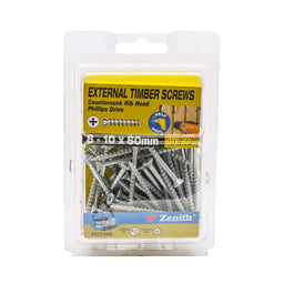Zenith External Timber Screws Galv 8G x 60mm - 50 Pack