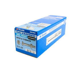 Zenith M10 x 110mm Hot Dipped Galv Hex Head Bolt & Nut - 25 Pack