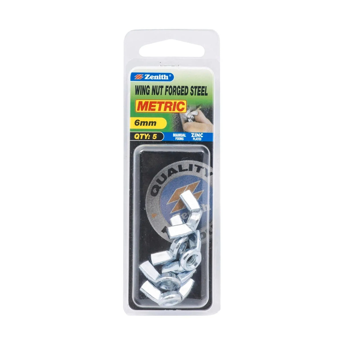 Zenith M6 ZP Forged Wing Nut - 5 Pack