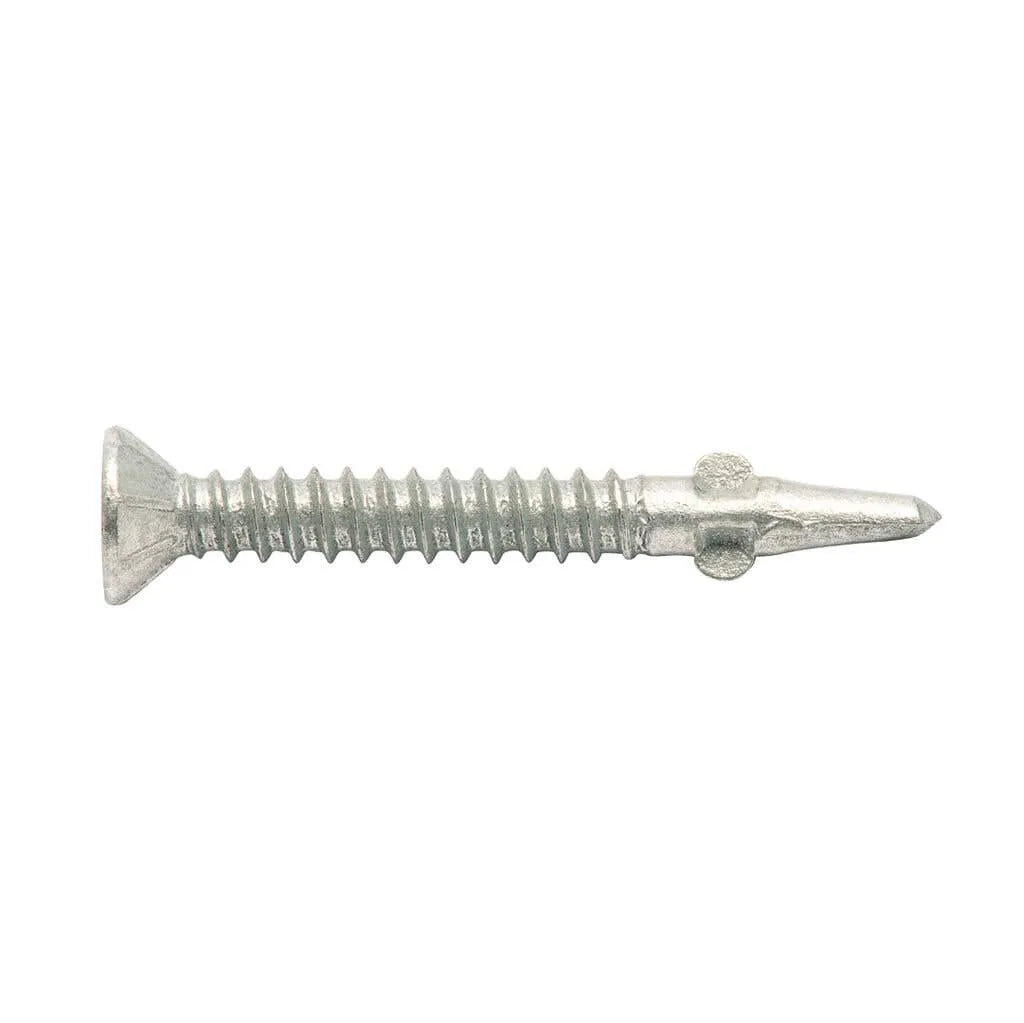 Zenith Metal Screws Countersunk Ribbed Head with Wings Galv 10g x 40mm - 250 Pack