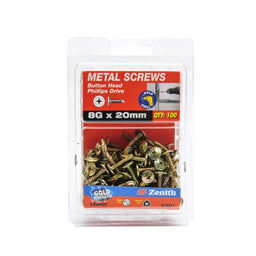 Zenith SDS Screw Button ZP 8-18G x 20mm (100pk)