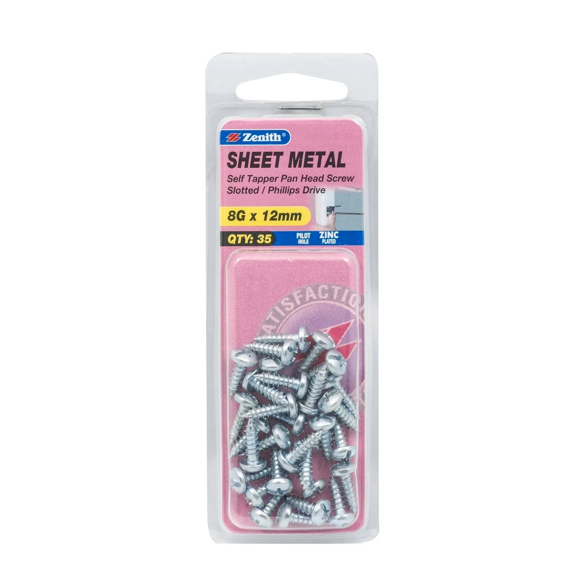 Zenith Self Tap Screw Pan ZP 8G x 12mm (35pk)