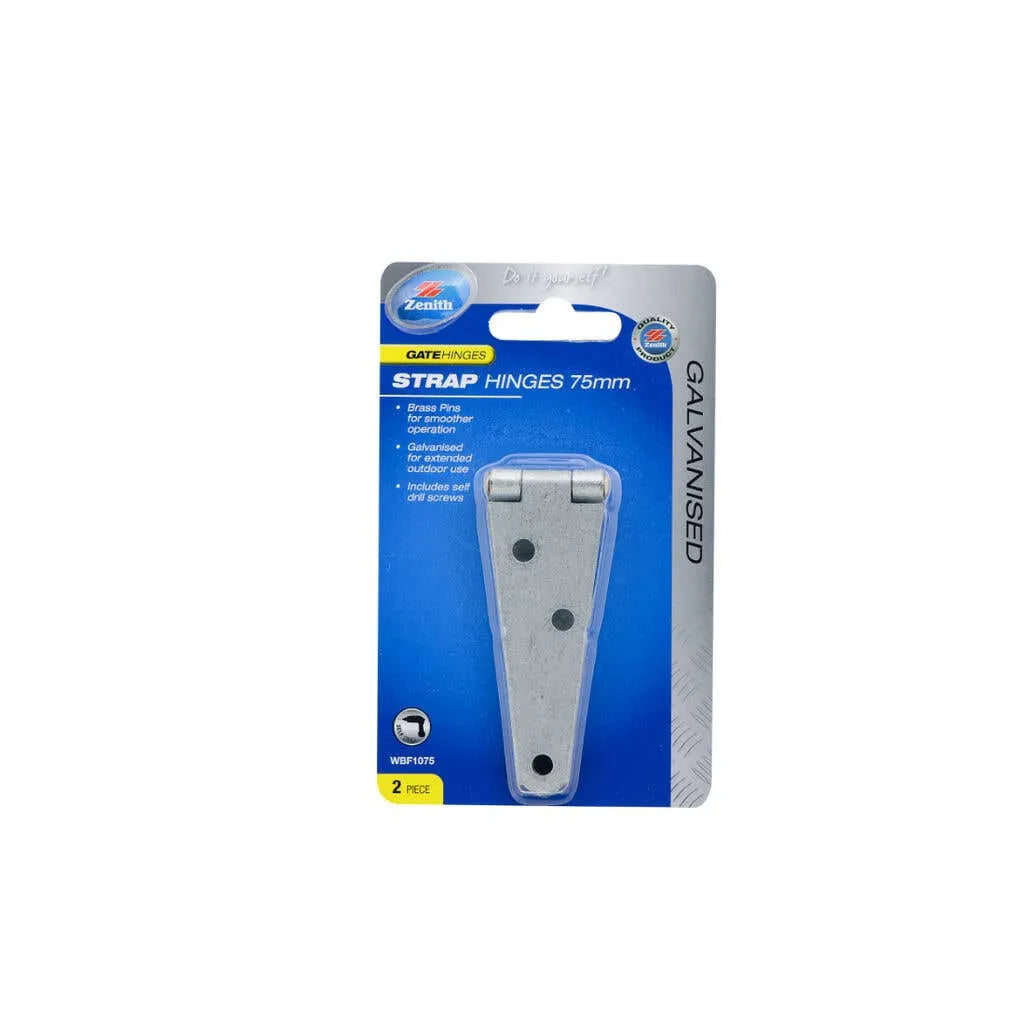 Zenith Strap Hinge Galv 75mm - 2 Pack