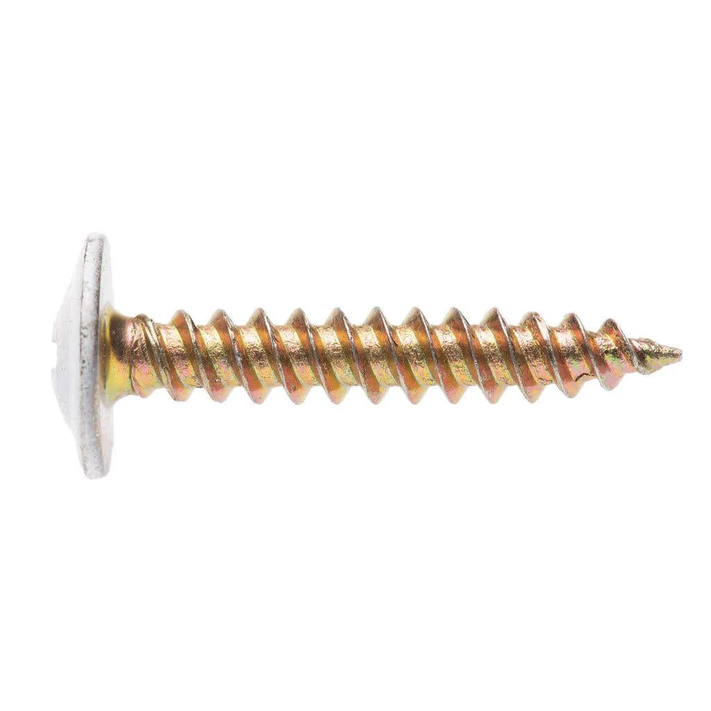 Zenith Timber Screws Button Head Needle Point White 8-15 x 25mm - 100 Pack