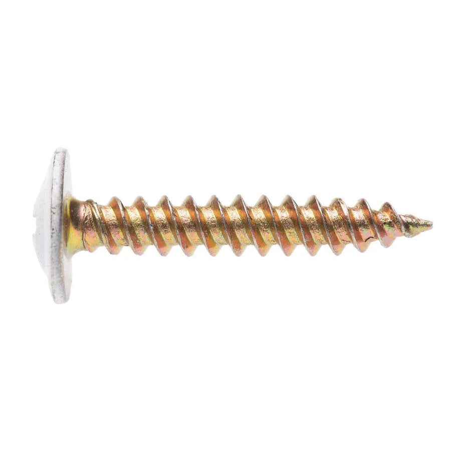 Zenith Timber Screws Button Head Needle Point White 8-15 x 25mm - 100 Pack