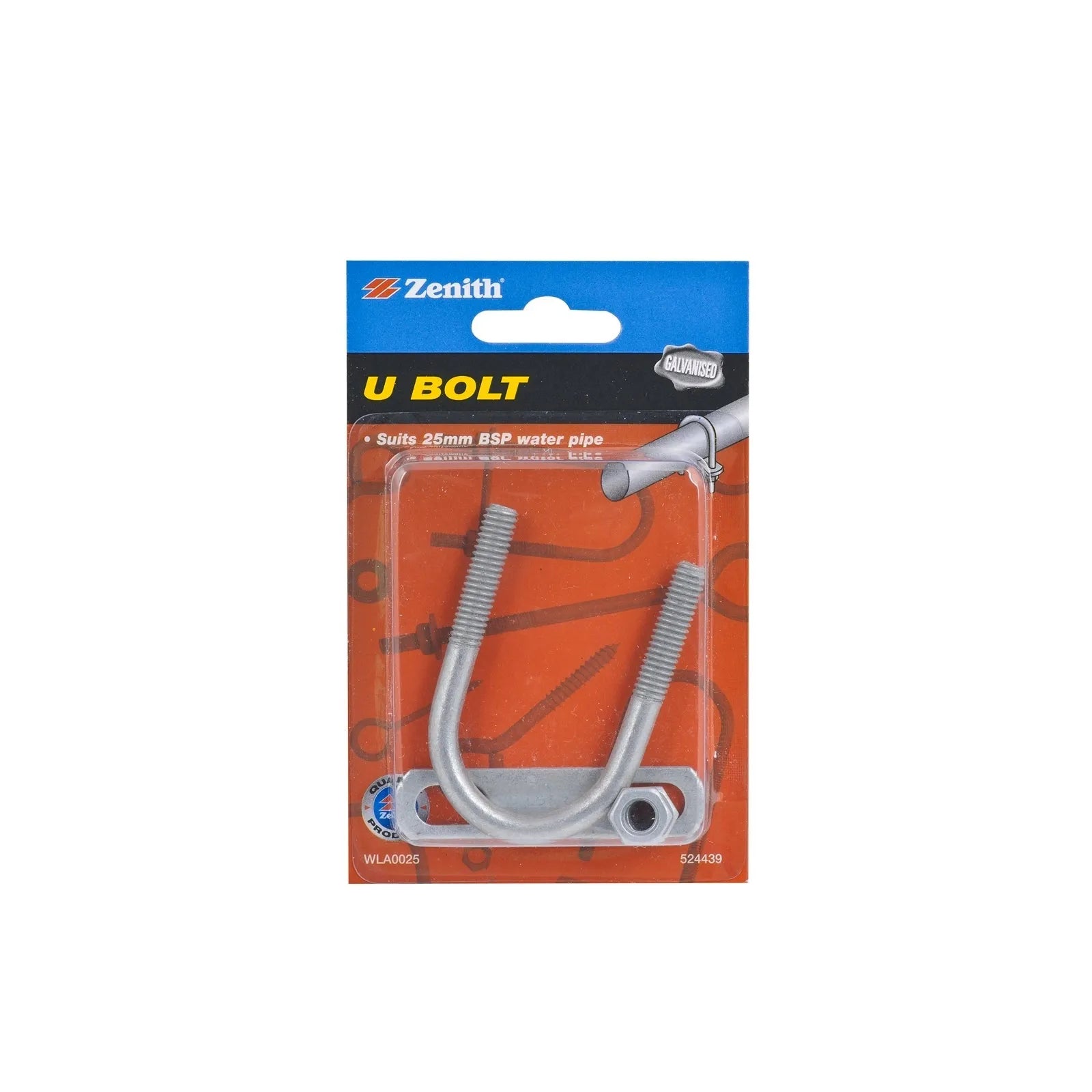 Zenith U Bolt 25mm Galv