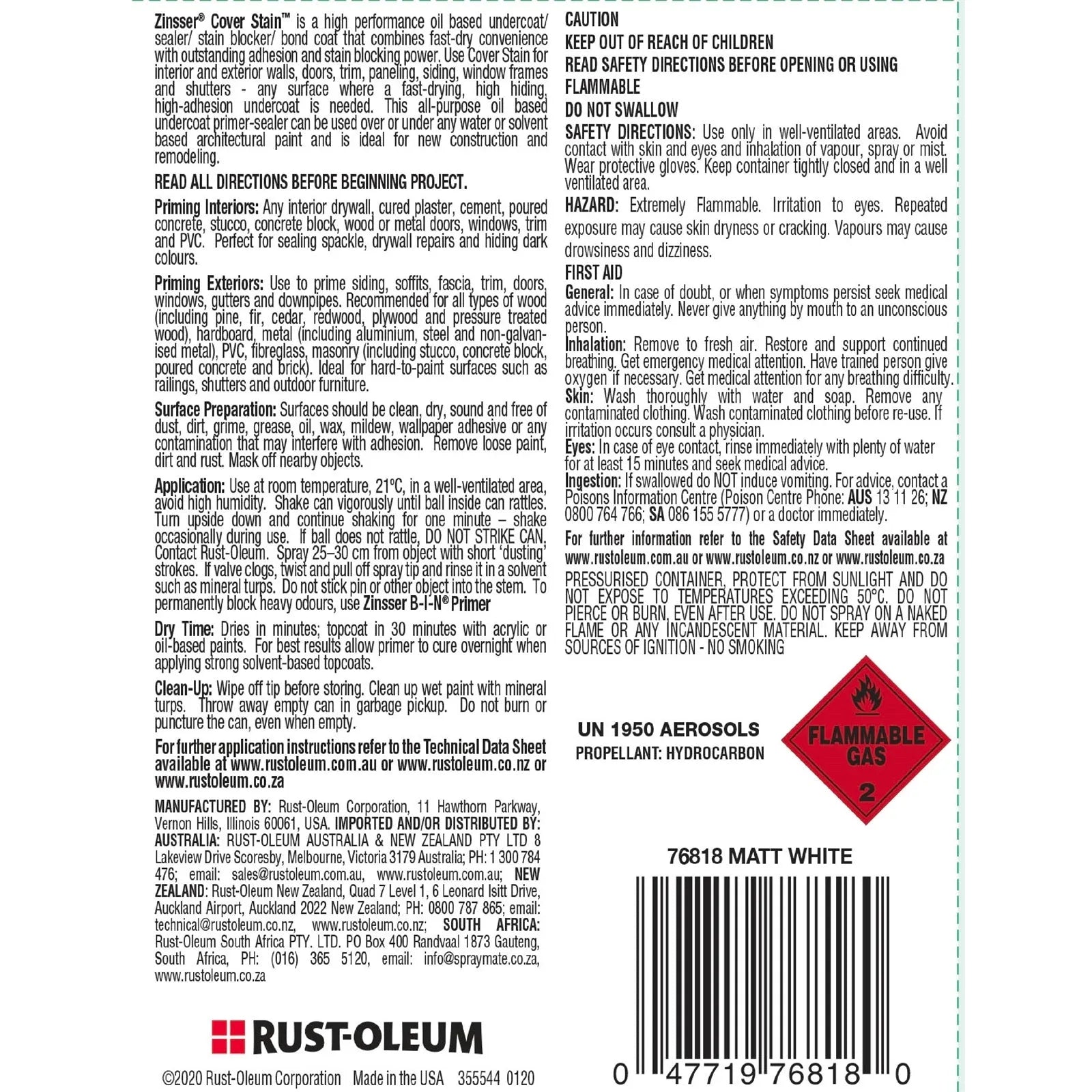 Zinsser Coverstain All Purpose Primer 369g