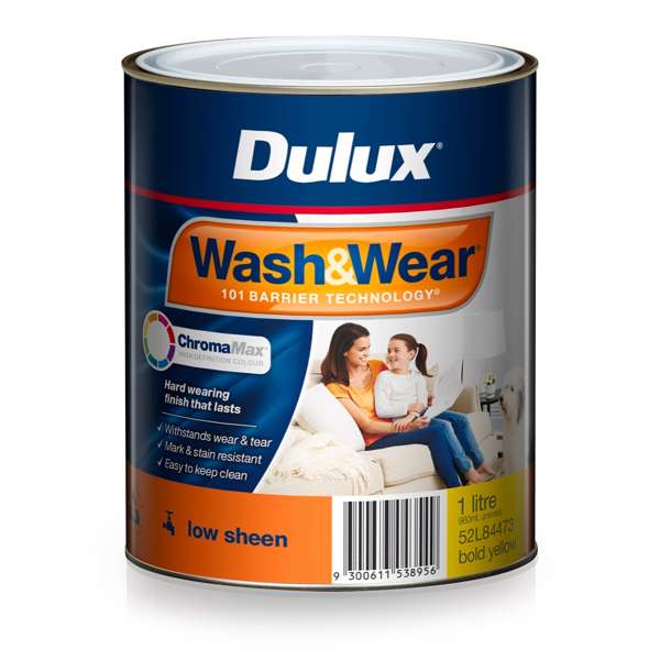 Dulux Wash & Wear Interior Low Sheen Bold Yellow 1L