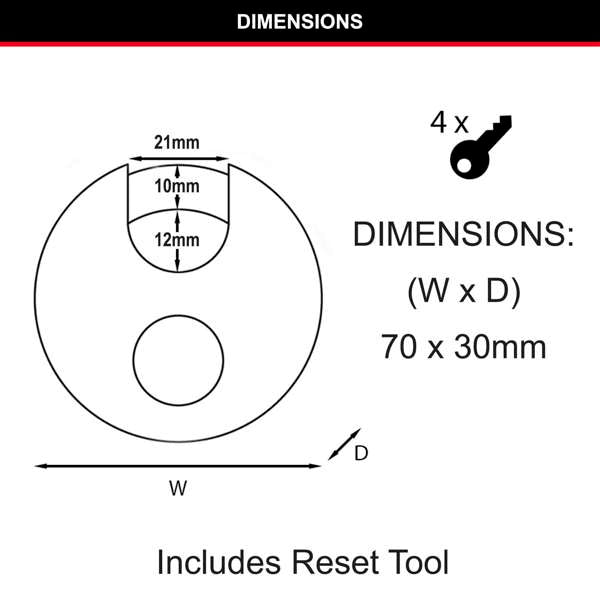 Master Lock Excell Steel Discus Padlock 70mm