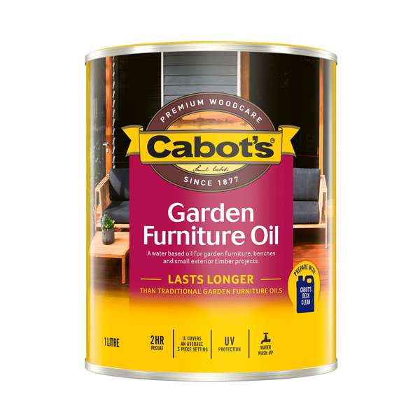 Cabot's 1L Water Based Merbau Garden Furniture Oil