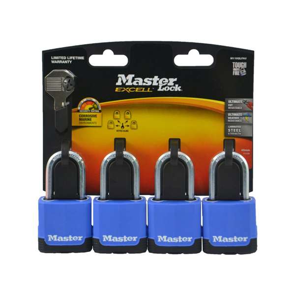 Master Lock Excell Laminated Cover Padlock 45mm - 4 Pack