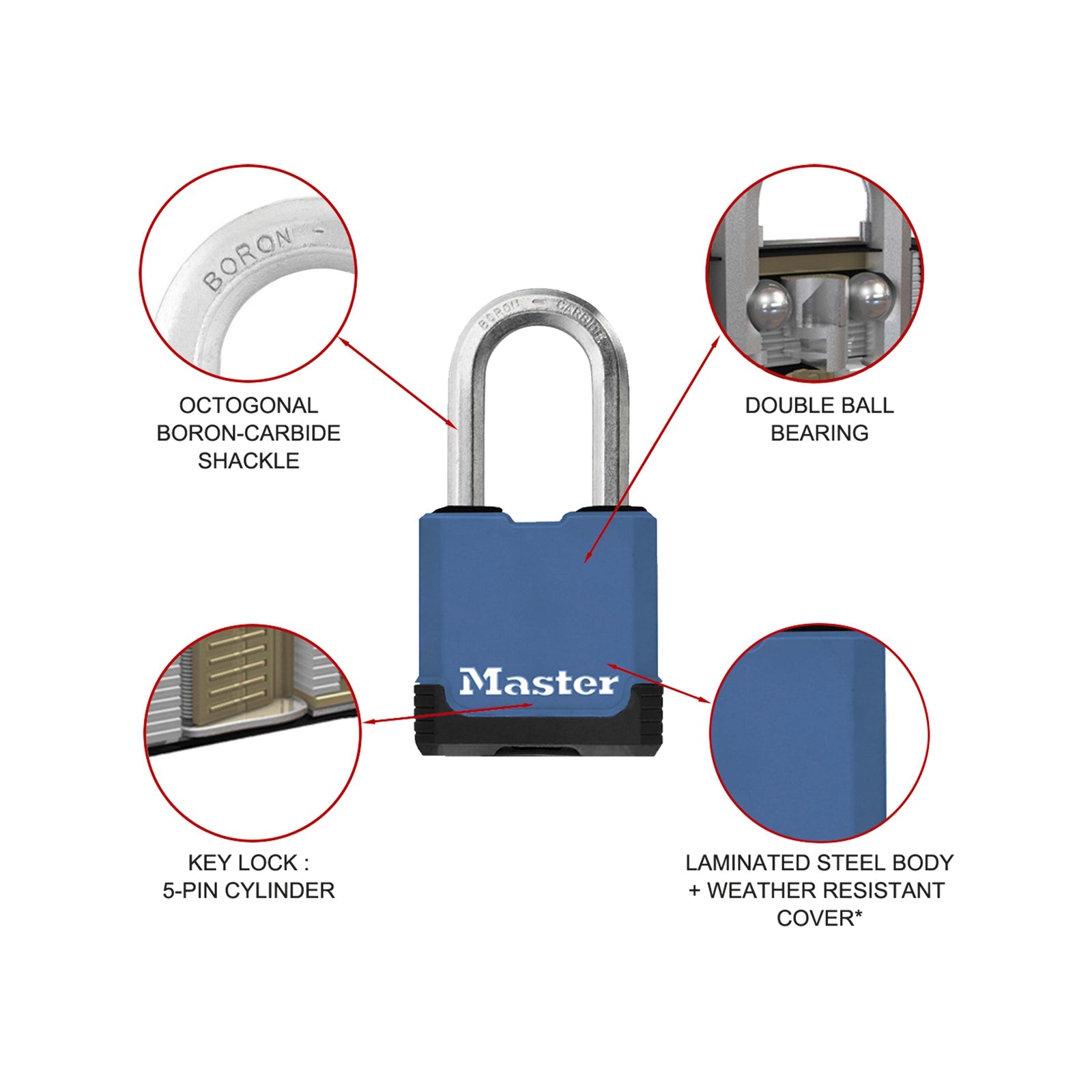Master Lock Excell Padlock 45mm Shackle