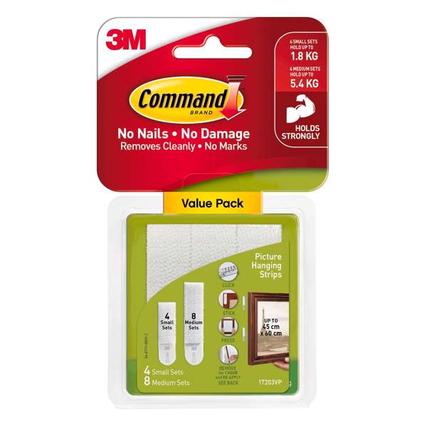 Command Picture Hanging Strips Small & Medium - 12 Pack