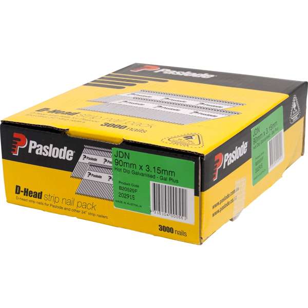 Paslode 90 x 3.15mm Hot Dipped Galvanised D Head Pneumatic Nail - 3000 Pack - 3000 pack