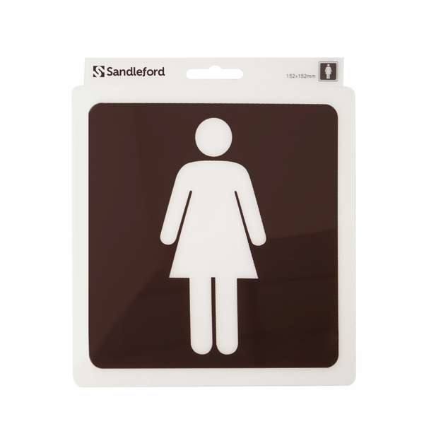 Sandleford 152mm Ladies Symbol Brown Self Adhesive Sign