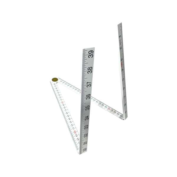 Crescent Lufkin 4 Fold Bevelled Edge Folding Ruler White 39" 1m