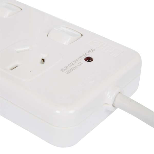 HPM General Pupose 6 Outlet Switched Powerboard White