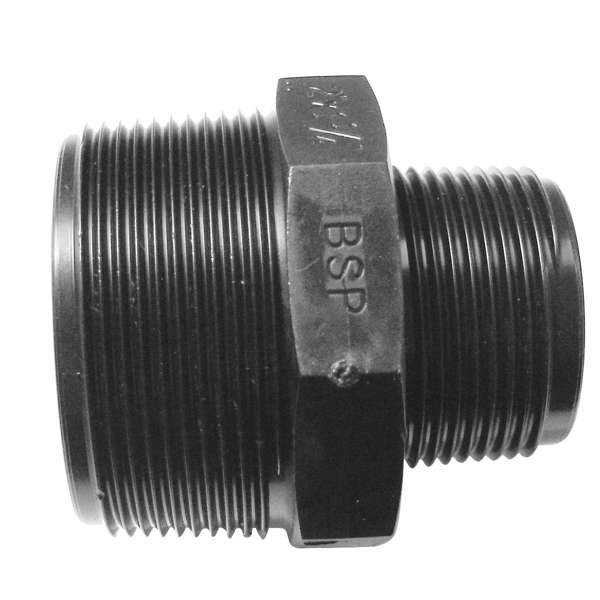 Philmac BSP Threaded Pipe Nipple Poly 1" x 3/4"