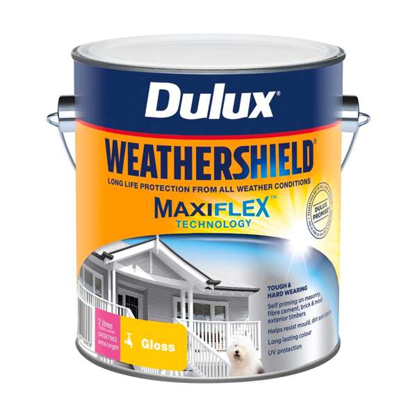 Dulux 2L Extra Bright Gloss Weathershield Exterior Paint