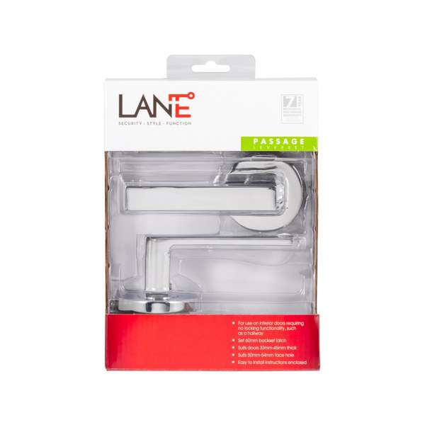 Lane 65mm Polished Chrome Cambridge Round Passage Set