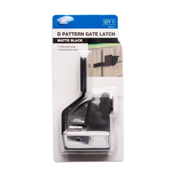 Zenith Matte Black D Pattern Gate Latch