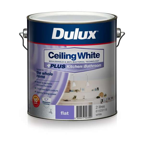 Dulux Ceiling White Plus Kitchen & Bathroom 2L