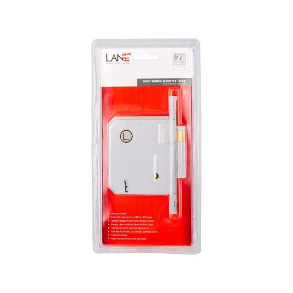 Lane 1000 Mortice Lock Satin Stainless Steel