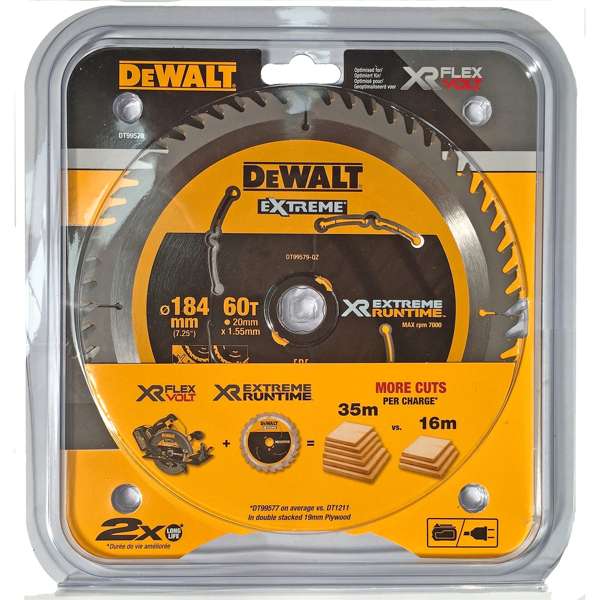 DeWalt 184mm 60T XR Circular Saw Blade