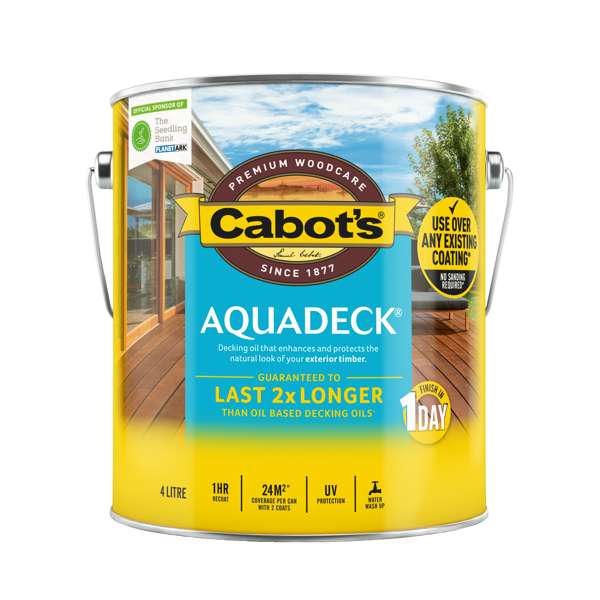 Cabots 4L Aquadeck Natural Exterior Decking Oil