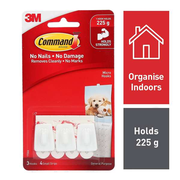 Command Micro Hook 4 Strips - 3 Pack