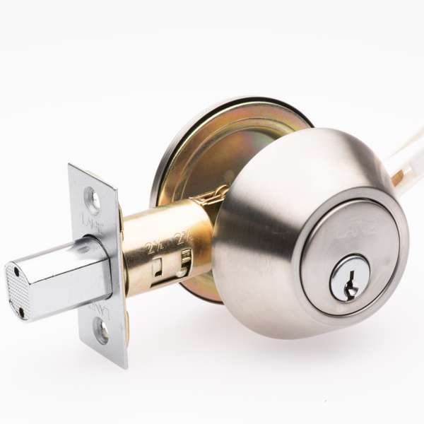 Lane Deadbolt Single Cylinder Round Satin Stainless Steel