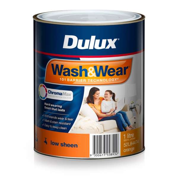 Dulux 1L Wash&Wear Low Sheen Orange Interior Paint