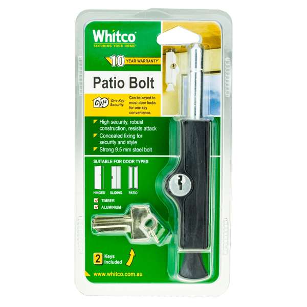 Whitco Black Patio Bolt