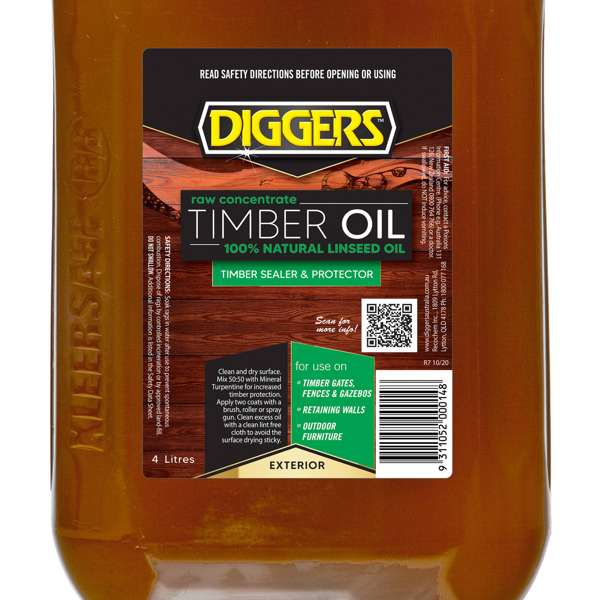 Diggers Raw Linseed Oil 4L