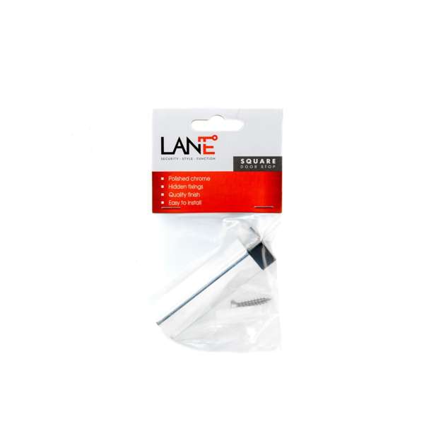 Lane Bullet Door Stop Square Polished Chrome