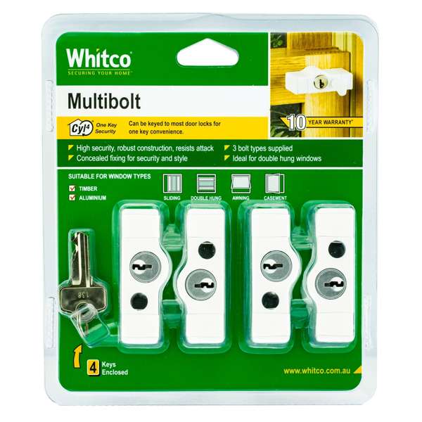 Whitco White CYL4 Multi Bolt - 4 Pack