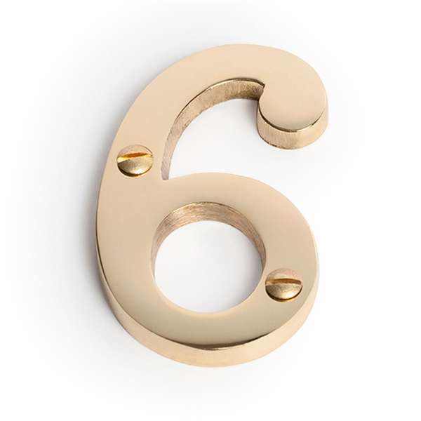 Sandleford 75mm Brass House Number 6