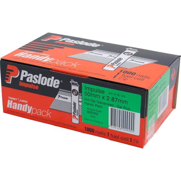 Paslode Impulse 50 x 2.87mm Hot Dipped Galvanised Impulse Nail - 1000 Pack